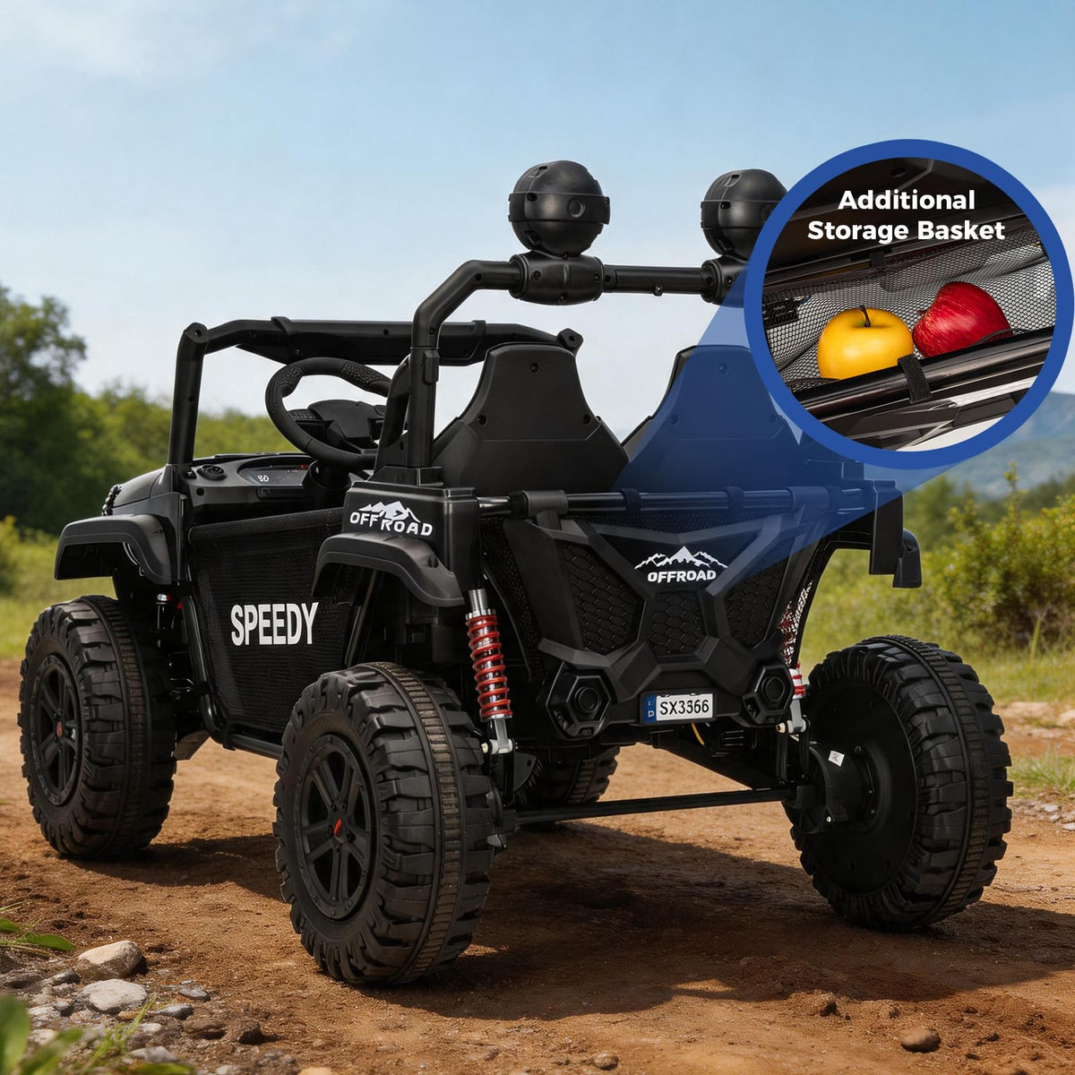 Black 24V 2 Seater Ride On Truck Car with Remote Control H5359