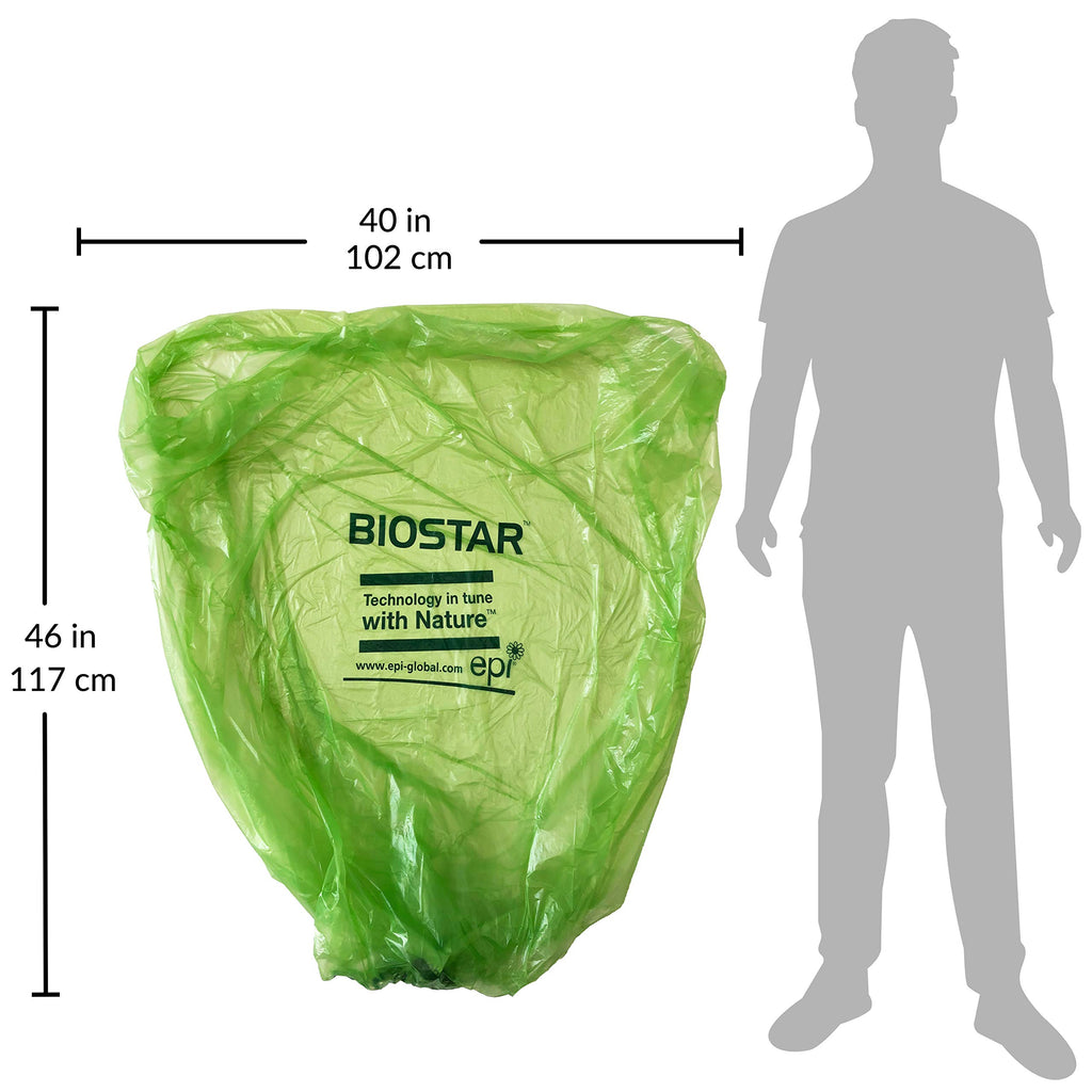 Biodegradable 40-45 Gallon Trash Bags 250 Count Green R3521