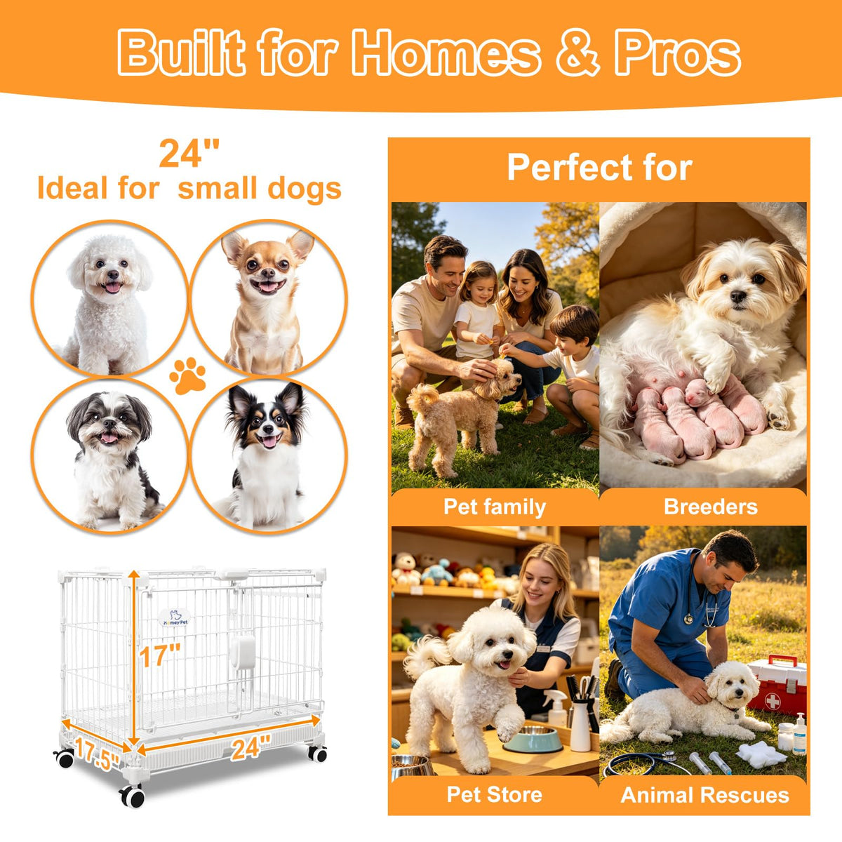24 Inch White Puppy Crate D80594