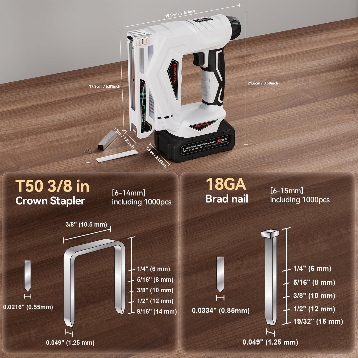 Cordless Brad Nailer Stapler with Battery E184