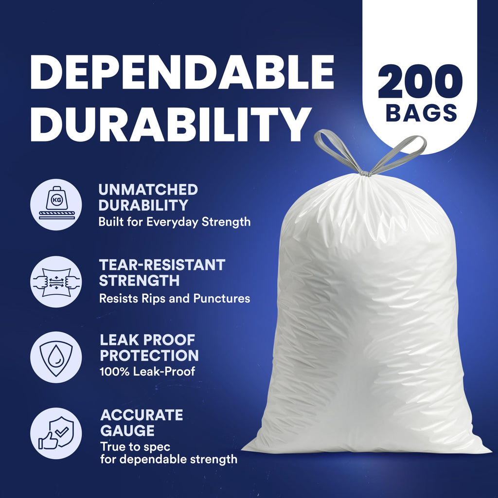 4-6 Gallon White Drawstring Bags U481