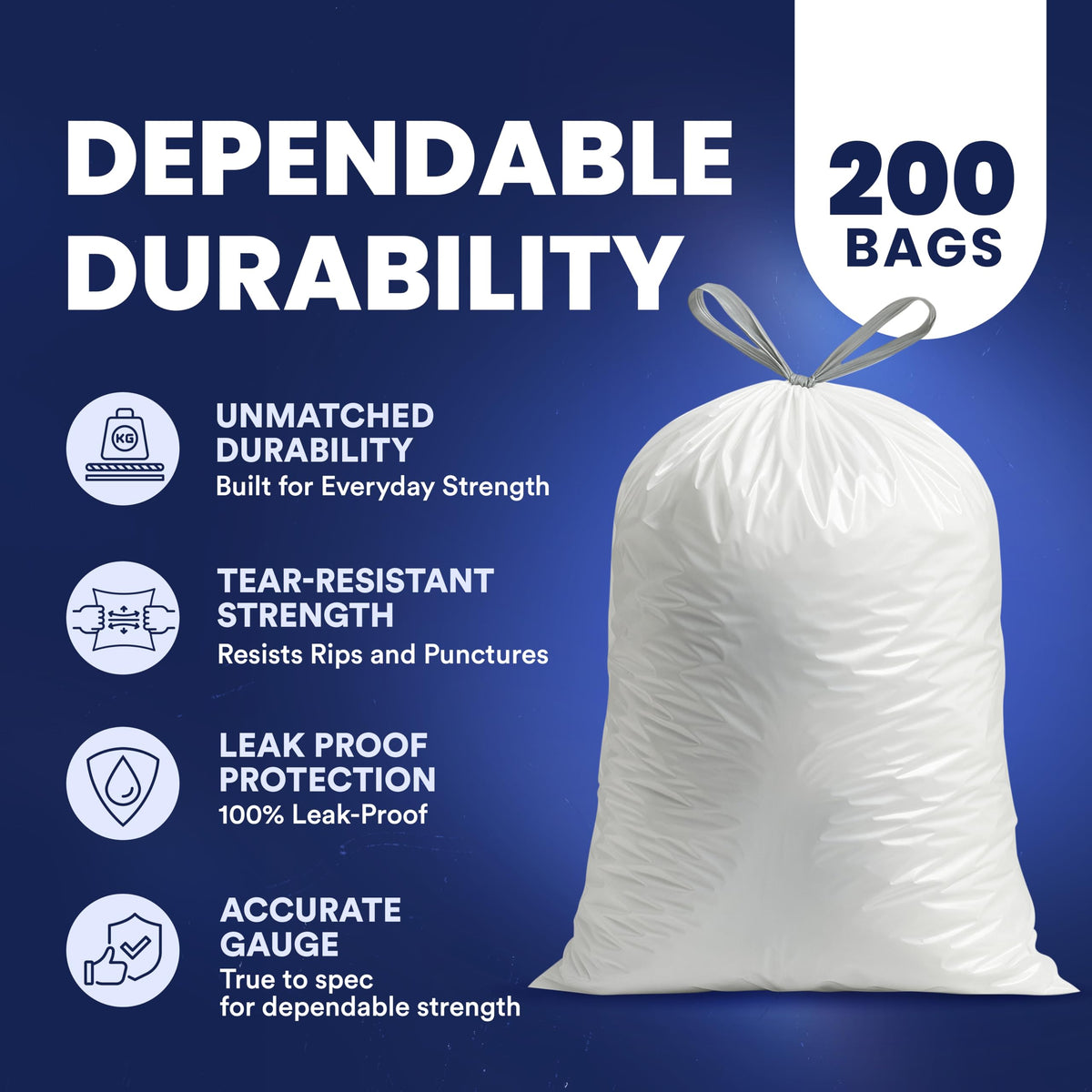 4-6 Gallon White Drawstring Bags U481