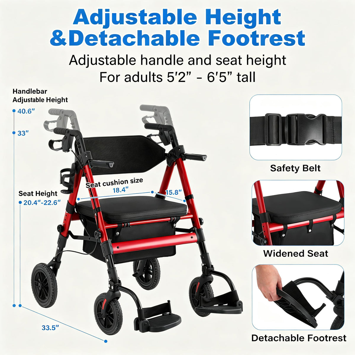 2-in-1 Rollator Wheelchair Combo L114749