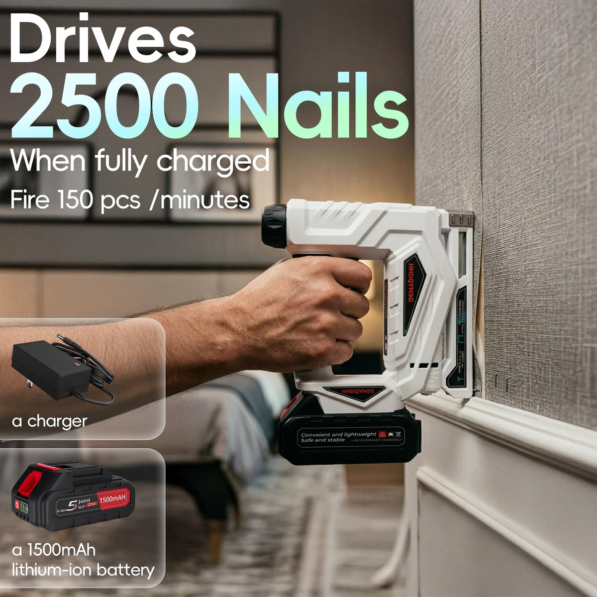 Cordless Brad Nailer Stapler with Battery E184