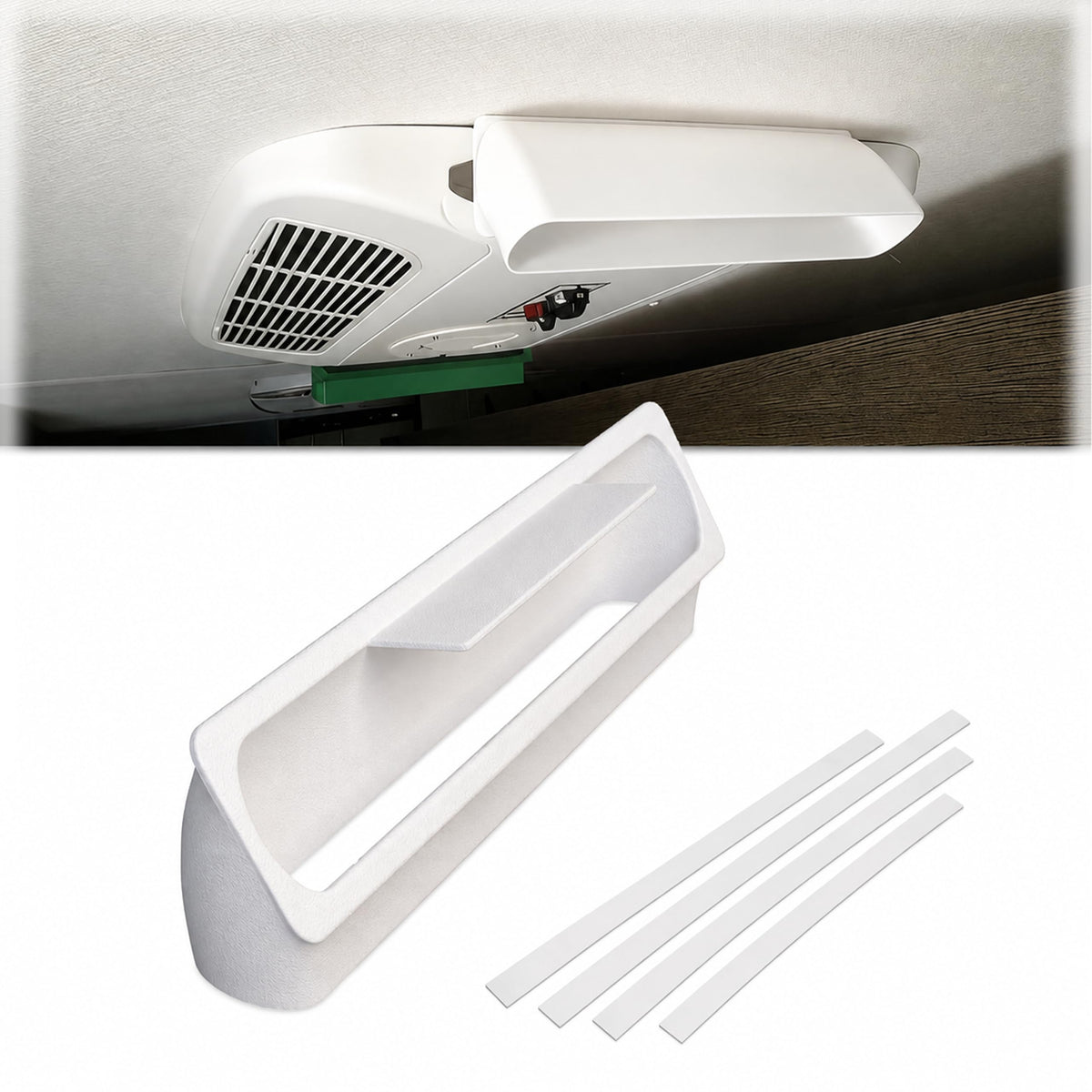 RV Rooftop AC Air Deflector White U10474