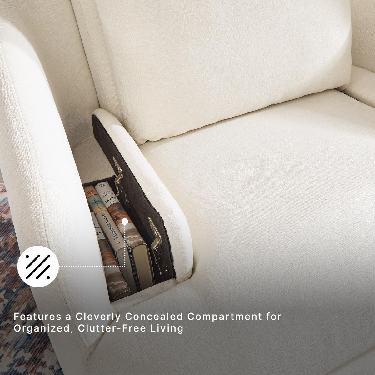 Beige Swivel Glider Recliner Rocking Chair J557