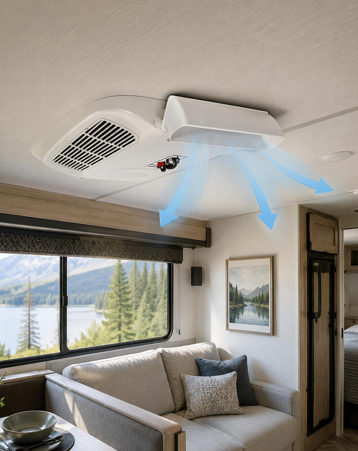 RV Rooftop AC Air Deflector White U10474
