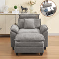 Oversized Chenille Sofa Chair with Ottoman M720880