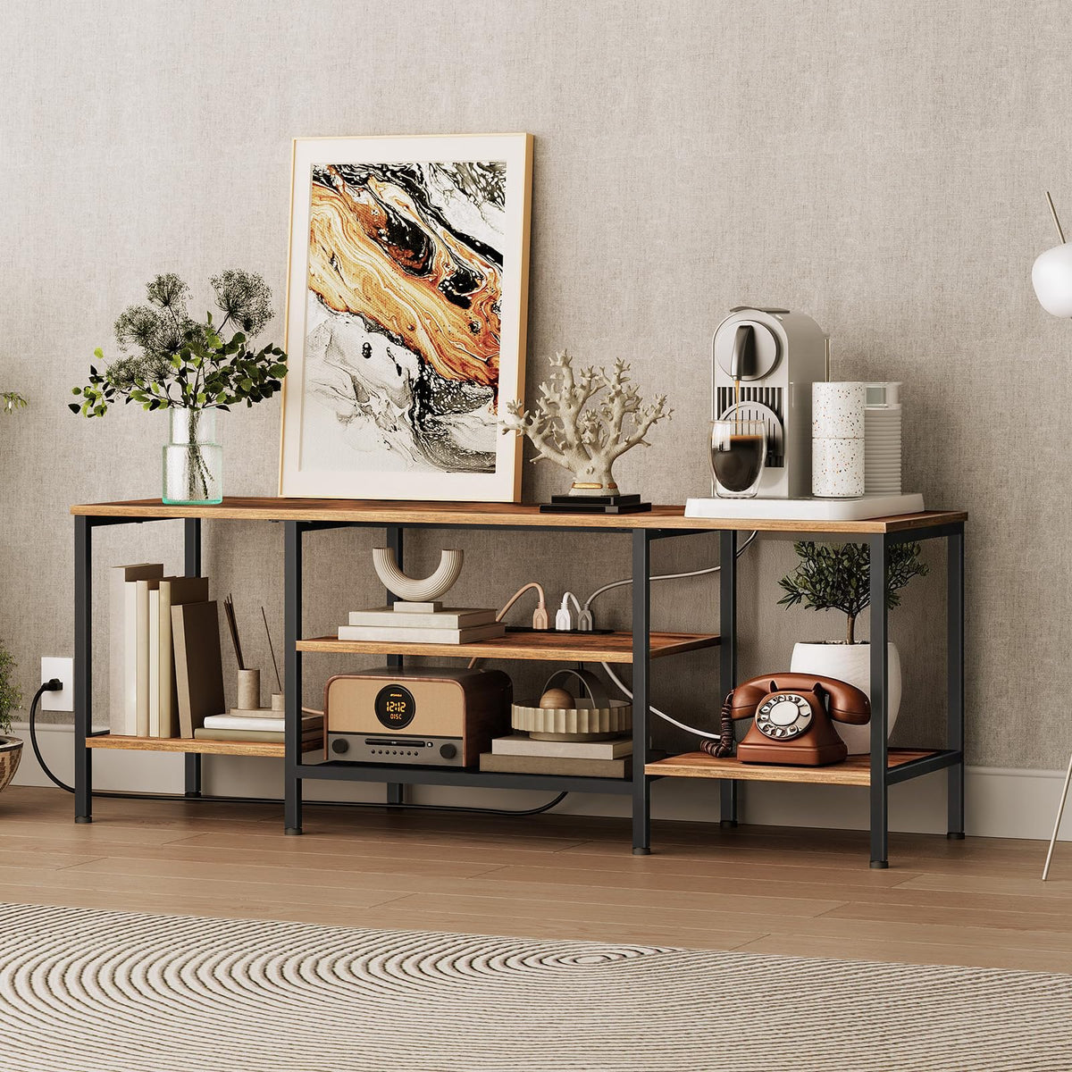 TV Stand with Power Outlets to 65 Inches Y3386