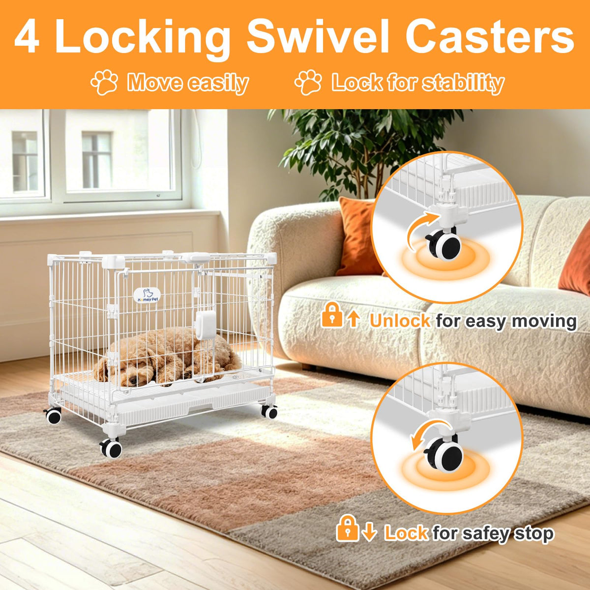24 Inch White Puppy Crate D80594