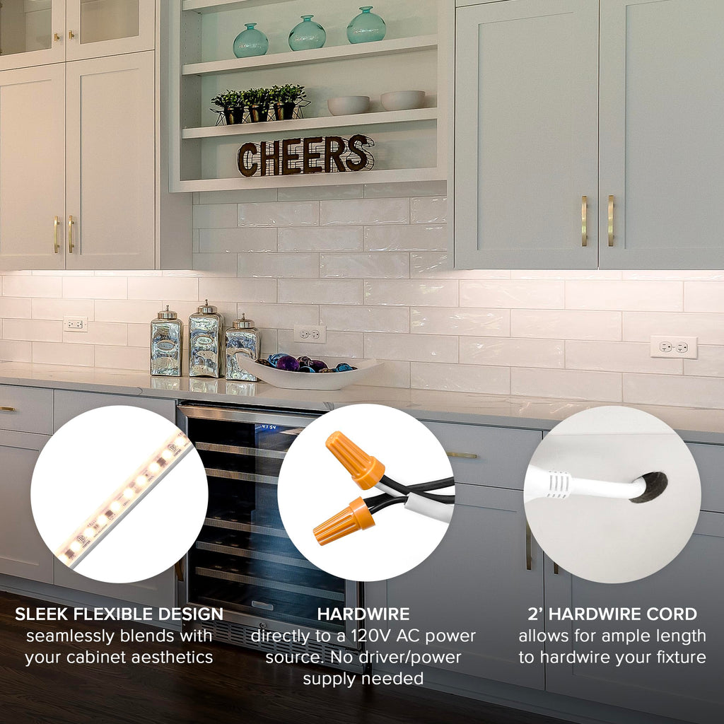 24 in. Hardwired LED Under Cabinet Strip Light N5424