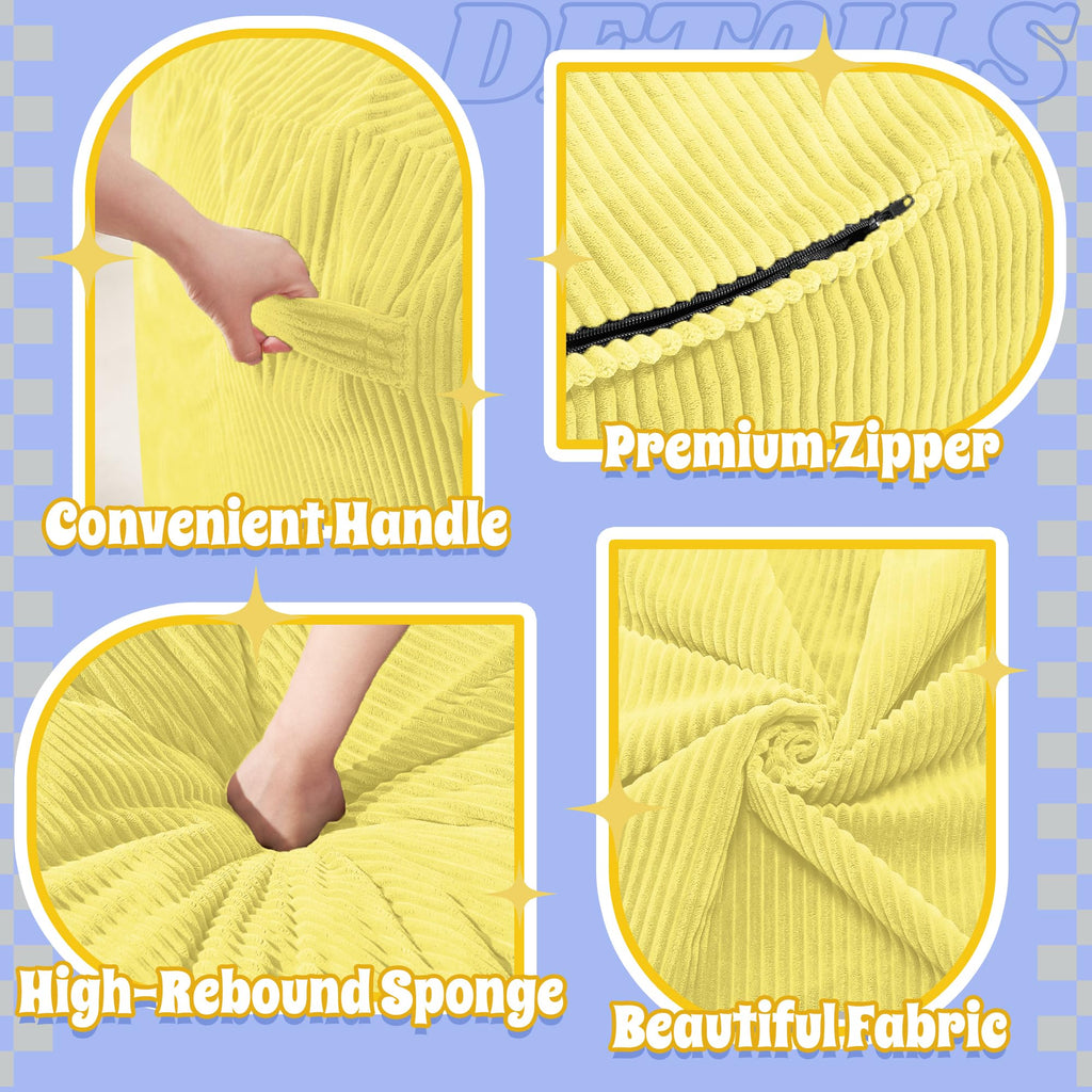 3FT Memory Foam Corduroy Bean Bag Chair E726