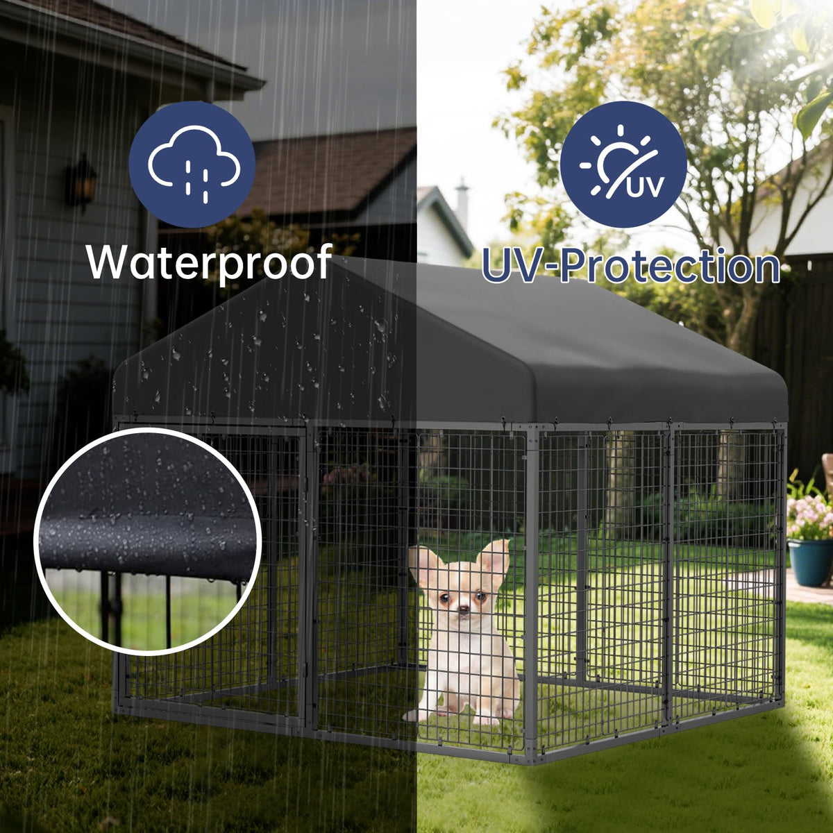 79” x 79” Large Outdoor Dog Enclosure S884