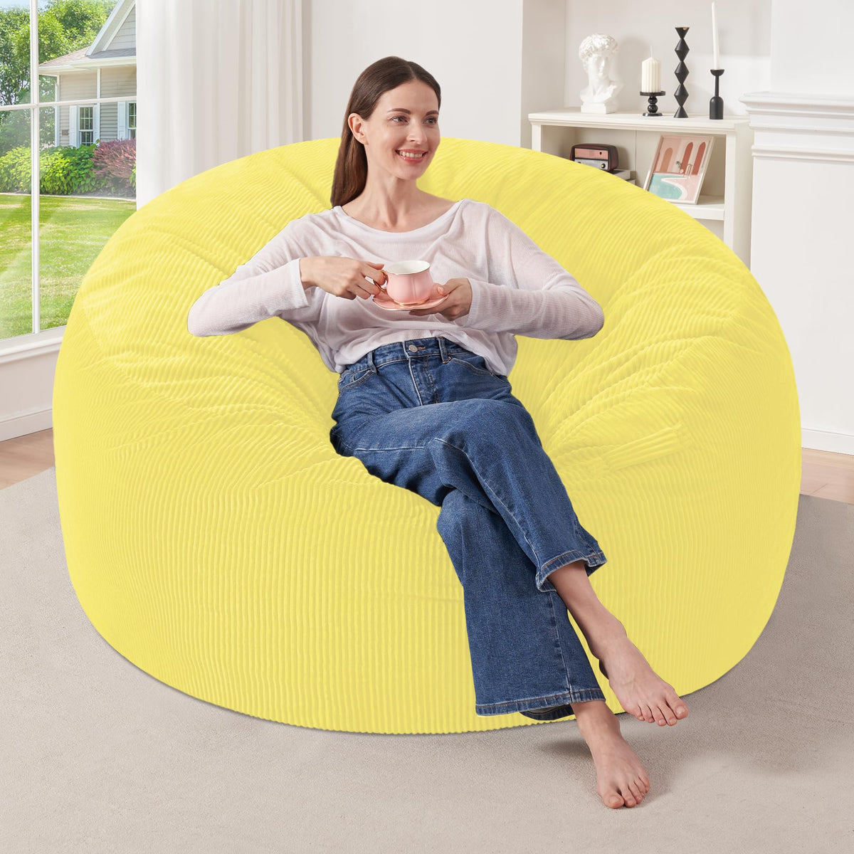3FT Memory Foam Corduroy Bean Bag Chair E726