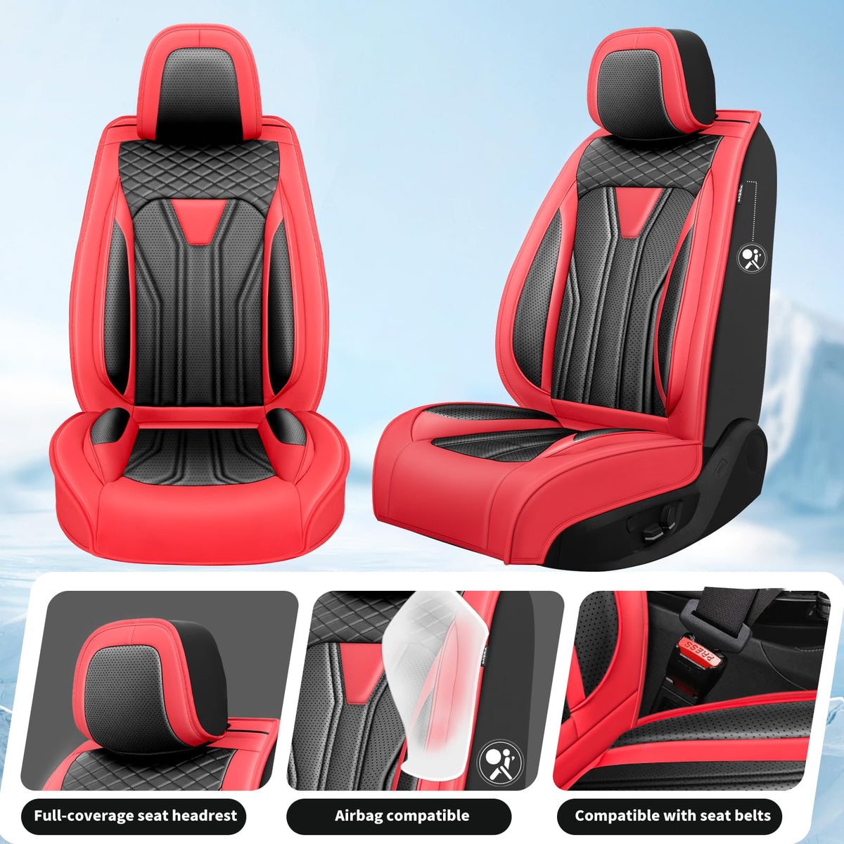 Car Seat Covers Red & Black C61106