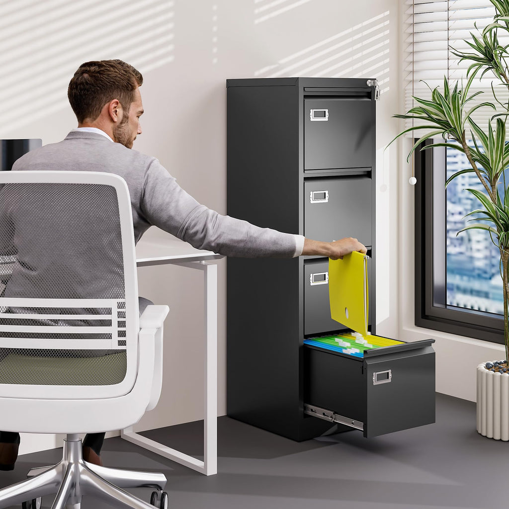 4 Drawer Lock Metal Vertical File Cabinet S94450