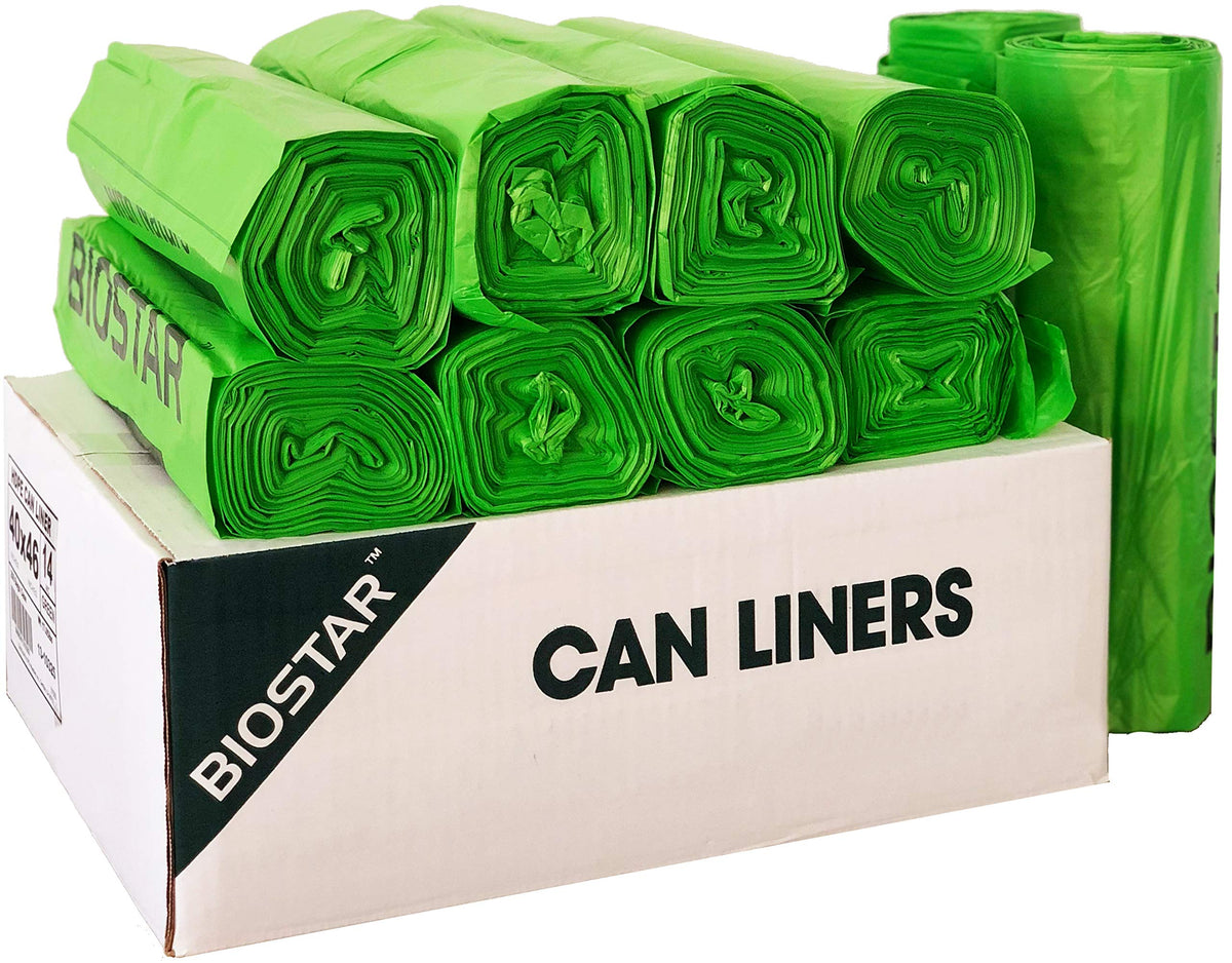 Biodegradable 40-45 Gallon Trash Bags 250 Count Green R3521