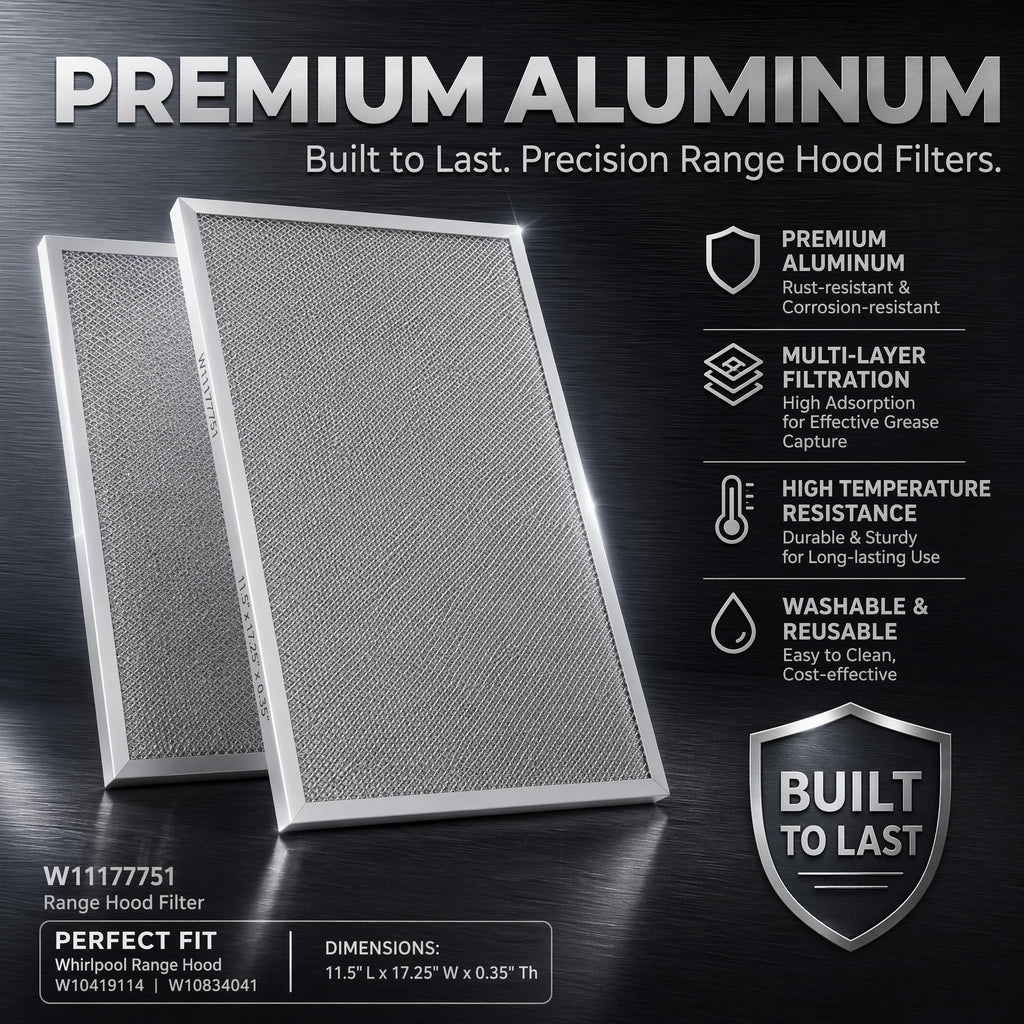 Aluminum Mesh Range Hood Filter 11.5"x17.25" 2 Pack X768