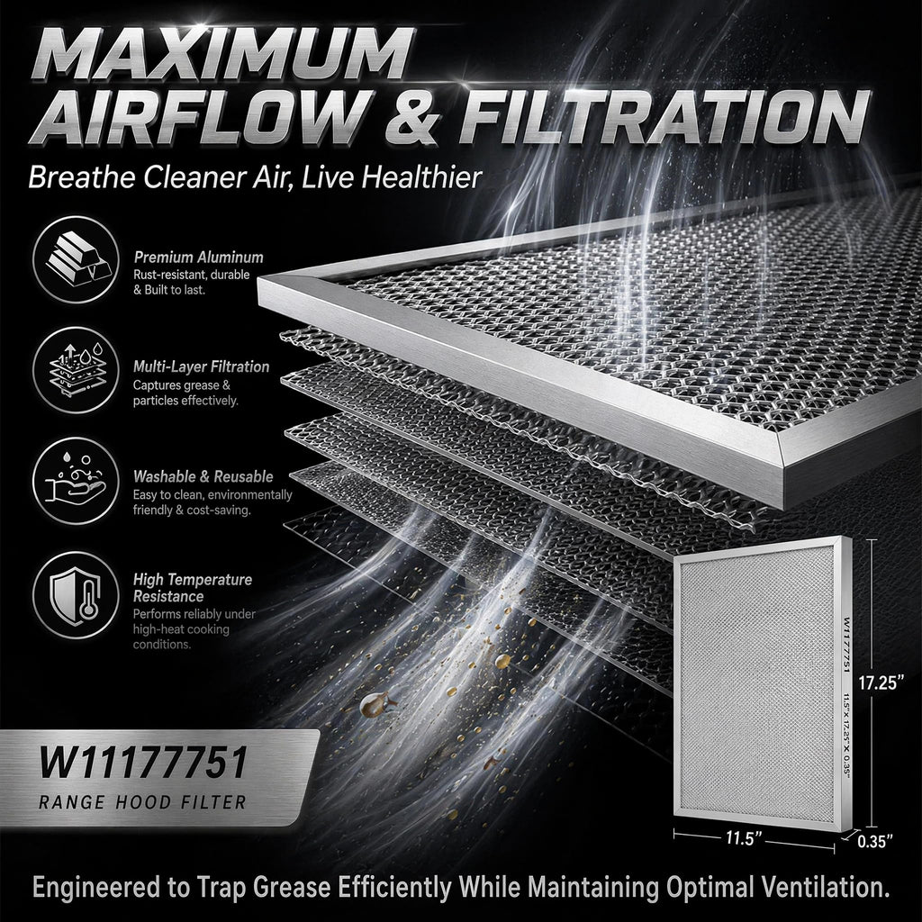 Aluminum Mesh Range Hood Filter 11.5"x17.25" 2 Pack X768